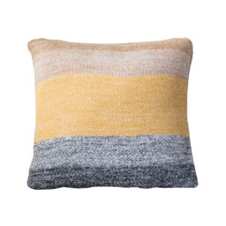 MEROPE, Cotton knit/Fringed Cushion Cover, 50x50cm, gradient color, 1pack - thumbnail 2