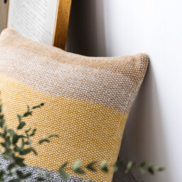 MEROPE, Cotton knit/Fringed Cushion Cover, 50x50cm, gradient color, 1pack - thumbnail 4