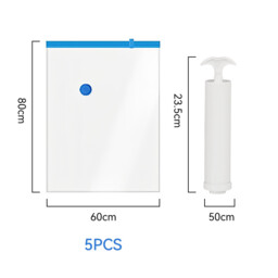 JORDAN&JUDY 5-Pack Large Vacuum Storage Bags + Hand Pump, for Seasonal Clothing & Bedding - thumbnail 4