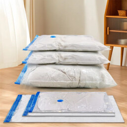 JORDAN&JUDY 5-Pack Large Vacuum Storage Bags + Hand Pump, for Seasonal Clothing & Bedding - thumbnail 2