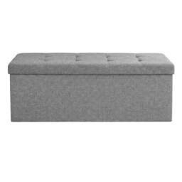 Ochama Light Grey Padded Ottoman with Lid – Foldable Storage Bench, 120L Capacity, Supports 300 kg – Ideal Chest for Bedroom, Hallway, or Living Room, 110x38x38cm - thumbnail 5