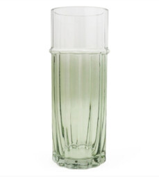 Candlelight Vase Two Tone Glass Green/Clear H:30cm - thumbnail 3