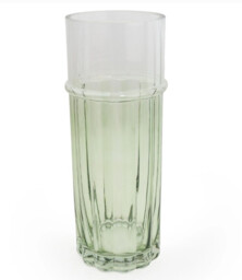 Candlelight Vase Two Tone Glass Green/Clear H:30cm - thumbnail 1