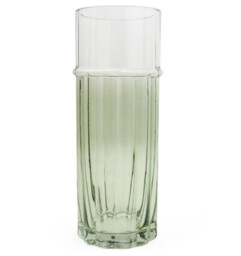Candlelight Vase Two Tone Glass Green/Clear H:30cm - thumbnail 2