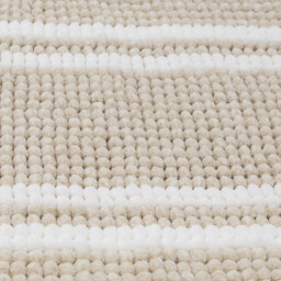 Anika Bath Mat Microfibre Chenille Stripe Beige/White 40x60cm - thumbnail 3