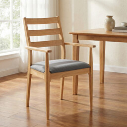 Dining Chairs with Armrests Orlando Oak/Grey 2pcs - thumbnail 4