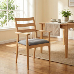 Dining Chairs with Armrests Orlando Oak/Grey 2pcs - thumbnail 1