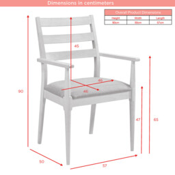 Dining Chairs with Armrests Orlando Oak/Grey 2pcs - thumbnail 5