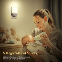 Sensor night light warm white 2800-3200K, SMD LED 0.5W 110-220V ABS+Metal, 20LM for bedroom, nursery, hallway - thumbnail 6