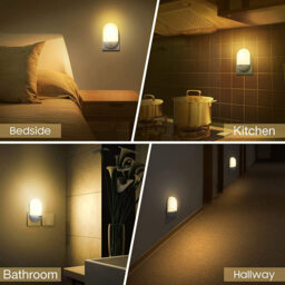 Sensor night light warm white 2800-3200K, SMD LED 0.5W 110-220V ABS+Metal, 20LM for bedroom, nursery, hallway - thumbnail 3