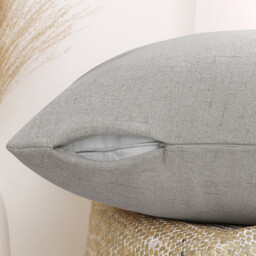 Deconovo faux linen cushion cover light grey color 50*50cm 1pc - thumbnail 4