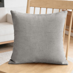 Deconovo faux linen cushion cover light grey color 50*50cm 1pc - thumbnail 2
