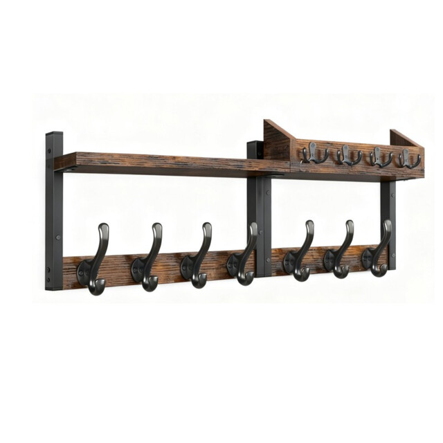 JU7CER Kitchen and bathroom storage hanging rack Wall-mounted Kitchen & Bathroom Storage Rack, Multifunctional Storage Hanger, Modern Style, Multifunctional Hook Rail 43 centimeters in length Ideal for Home - image 1