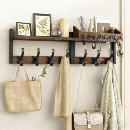 JU7CER Kitchen and bathroom storage hanging rack Wall-mounted Kitchen & Bathroom Storage Rack, Multifunctional Storage Hanger, Modern Style, Multifunctional Hook Rail 43 centimeters in length Ideal for Home - thumbnail 4