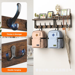 JU7CER Kitchen and bathroom storage hanging rack Wall-mounted Kitchen & Bathroom Storage Rack, Multifunctional Storage Hanger, Modern Style, Multifunctional Hook Rail 43 centimeters in length Ideal for Home - thumbnail 6