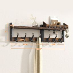 JU7CER Kitchen and bathroom storage hanging rack Wall-mounted Kitchen & Bathroom Storage Rack, Multifunctional Storage Hanger, Modern Style, Multifunctional Hook Rail 43 centimeters in length Ideal for Home - thumbnail 5