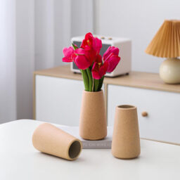 1pc/15cm/6in, Beige Vase - Ceramic Vase, 15 cm Minimalist Boho Decorative Beige for Modern Vase, Flower Vase, Farmhouse Table Shelf Decoration, Pampas Grass Vases, Suitable for Living Room, Living Room, Kitchen（brown） - thumbnail 6