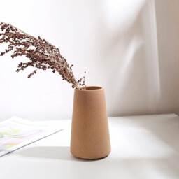 1pc/15cm/6in, Beige Vase - Ceramic Vase, 15 cm Minimalist Boho Decorative Beige for Modern Vase, Flower Vase, Farmhouse Table Shelf Decoration, Pampas Grass Vases, Suitable for Living Room, Living Room, Kitchen（brown） - thumbnail 7