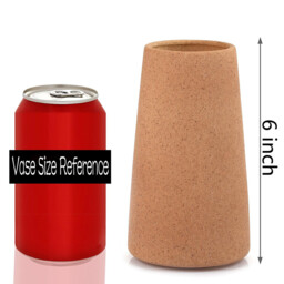 1pc/15cm/6in, Beige Vase - Ceramic Vase, 15 cm Minimalist Boho Decorative Beige for Modern Vase, Flower Vase, Farmhouse Table Shelf Decoration, Pampas Grass Vases, Suitable for Living Room, Living Room, Kitchen（brown） - thumbnail 4