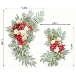 Wei's Moment Wedding Arch Flowers (Pack of 1), Artificial Burgundy Wedding Flowers for Wedding Welcome Signs Decorations and Arch Flower for Wedding Ceremony Reception (Burgundy & Blush) - thumbnail 5