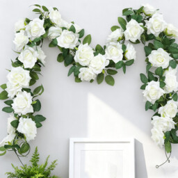Wei's Moment Garland Wreath - Fake Flowers - Plant and Flower Leaf Garland for Home, Parties, Gardens, Christmas & Wedding Decorations,Pack of 3 - thumbnail 4