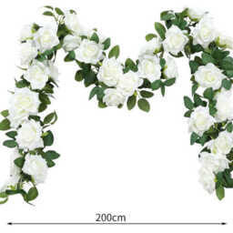 Wei's Moment Garland Wreath - Fake Flowers - Plant and Flower Leaf Garland for Home, Parties, Gardens, Christmas & Wedding Decorations,Pack of 3 - thumbnail 2