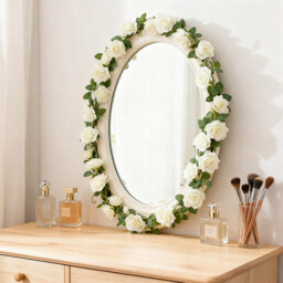 Wei's Moment Garland Wreath - Fake Flowers - Plant and Flower Leaf Garland for Home, Parties, Gardens, Christmas & Wedding Decorations,Pack of 3 - thumbnail 3