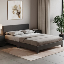 Vida Designs Bed Frame Victoria Linen Dark Grey Double - thumbnail 1