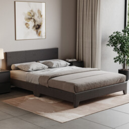 Vida Designs Bed Frame Victoria Linen Dark Grey Double - thumbnail 1