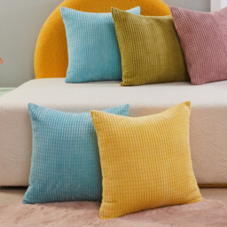 Deconovo Velvet cushion cover golden color 50*50cm 1pc - thumbnail 5