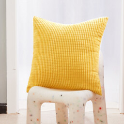 Deconovo Velvet cushion cover golden color 50*50cm 1pc - thumbnail 2