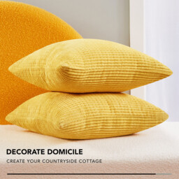 Deconovo Velvet cushion cover golden color 50*50cm 1pc - thumbnail 3