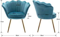 Ya-Home Accent Chair Upholstered Lounge Armchair with Golden Legs, Modern Petal Side Chair Corner Chair for Living Room/Bedroo - thumbnail 6