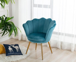 Ya-Home Accent Chair Upholstered Lounge Armchair with Golden Legs, Modern Petal Side Chair Corner Chair for Living Room/Bedroo - thumbnail 3
