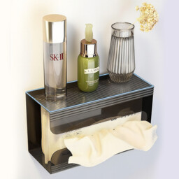 SNSP Toilet Tissue Box Storage Box Light Luxury Multi Functional Toilet Paper Drawing Wall Hanging Tissue Box No Punching - thumbnail 4