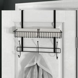 Croydex Large Hook Over Storage Basket - Black - thumbnail 1