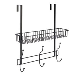 Croydex Large Hook Over Storage Basket - Black - thumbnail 4