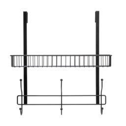 Croydex Large Hook Over Storage Basket - Black - thumbnail 2