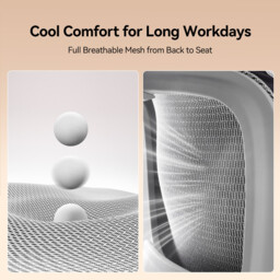 SIHOO B100JT Office Chair with Footrest， Comfy Ergonomic Office Chair， High Back Computer Chair with Adaptive Lumbar Support & Wide Headrest， Flip-up Armrests， Swivel Desk Chair for Long Hours， Grey - thumbnail 4