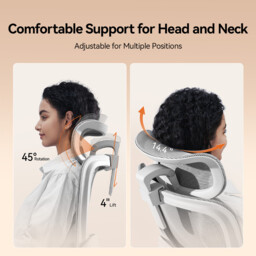SIHOO B100JT Office Chair with Footrest， Comfy Ergonomic Office Chair， High Back Computer Chair with Adaptive Lumbar Support & Wide Headrest， Flip-up Armrests， Swivel Desk Chair for Long Hours， Grey - thumbnail 6