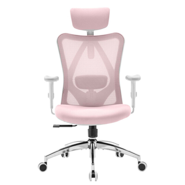 SIHOO M18 Ergonomic Office Chair, Computer Desk Chair with Adjustable Headrest and Lumbar Support, High Back Executive Swivel Chair for Home Office (Morandi Pink) - image 1