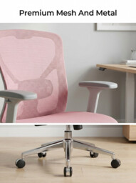 SIHOO M18 Ergonomic Office Chair, Computer Desk Chair with Adjustable Headrest and Lumbar Support, High Back Executive Swivel Chair for Home Office (Morandi Pink) - thumbnail 6