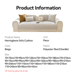 ochama Single Piece Sofa Cover for Armrest, sofa protector, non-slip couch cover, 70×90cm - Beige - thumbnail 2