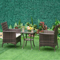 Outsunny 3 Piece Rattan Bistro Set - thumbnail 5