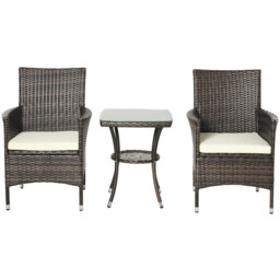 Outsunny 3 Piece Rattan Bistro Set - thumbnail 6