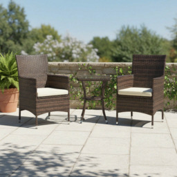 Outsunny 3 Piece Rattan Bistro Set - thumbnail 1