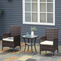 Outsunny 3 Piece Rattan Bistro Set - thumbnail 7
