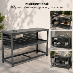 Terrabeta garden furniture aluminum outdoor kitchen worktable with stainless steel ice bucket - thumbnail 1