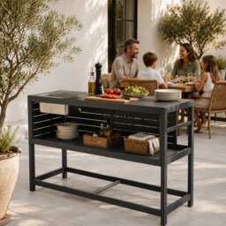 Terrabeta garden furniture aluminum outdoor kitchen worktable with stainless steel ice bucket - thumbnail 7