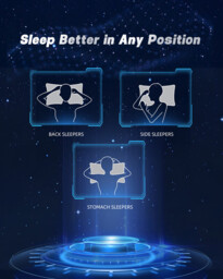MENDALE Memory Foam Pillows for Sleeping, Cooling Bed Pillow for Neck Pain Relief, Queen Size Ergonomic Cervical Supporter for Side Back Stomach Sleepers  42*70*8 cm - thumbnail 4